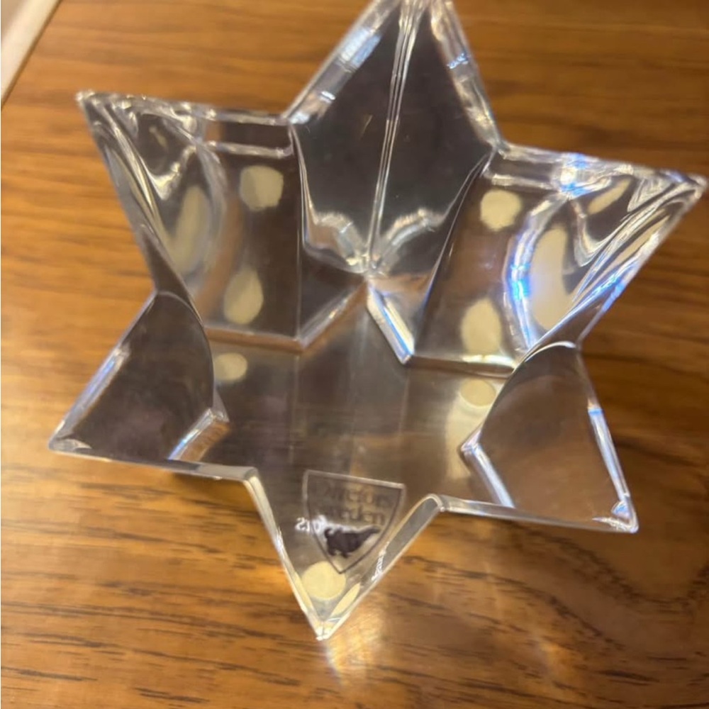 Orrefors Crystal Star 4.5" Tall Sweden Modern Art Cut Glass Decor Paperweight - Picture 2 of 3